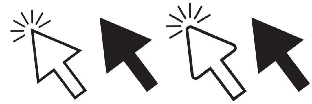 Click icon set. pointer arrow icon. cursor icon vector