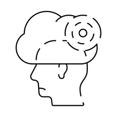 fog and disorentation human line icon vector. fog and disorentation human sign. isolated contour symbol black illustration