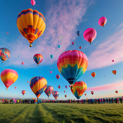 hot air balloons in sky