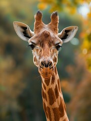 Obraz premium Majestic Giraffe Portrait in Natural Habitat