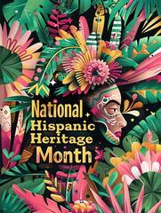 Bold typographic poster celebrating National Hispanic Heritage Month