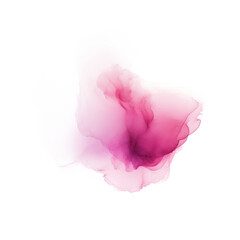 Watercolor splash of rose color on a transparent background