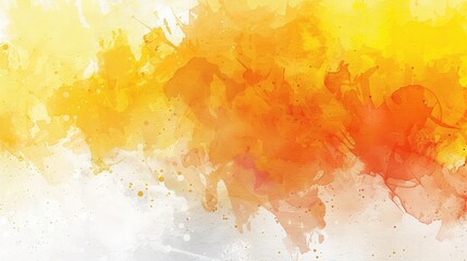 Stunning Abstract Watercolor Art with Warm Orange and Yellow Tones, Featuring Soft Brushstrokes and Vintage Aesthetics, Ideal for Digital Canvas and High-Resolution Prints