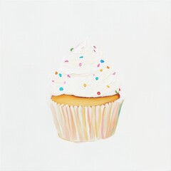 Colorful cupcakes, decorated for a festive celebrationSweet Celebration Cupcakes with Frosting and Icing sprinkles