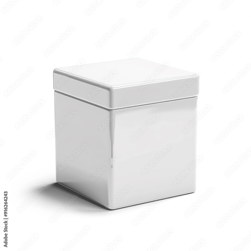 Poster white square box with a shadow on a white background.