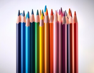 Fototapeta premium Set of various beautiful bright multi colour pencils