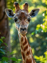 Obraz premium Majestic Giraffe Portrait in Natural Habitat - Wildlife Photography