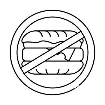 recommend clip art: locked up for burgers line icon vector. locked up for burgers sign. isolated contour symbol black illustration