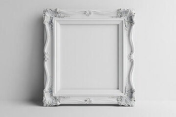 A white frame with a white background