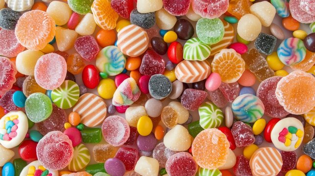 Bunches of jelly sweets background