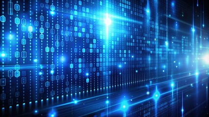 Abstract blue technology background with digital binary code, futuristic design, technology, abstract, blue