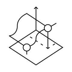 3d tracking line icon vector. 3d tracking sign. isolated contour symbol black illustration