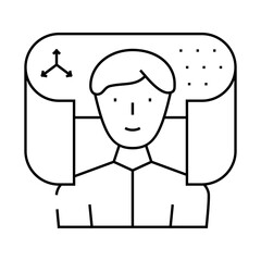 space of virtual reality line icon vector. space of virtual reality sign. isolated contour symbol black illustration