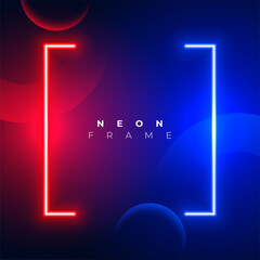 trendy red and blue glowing lines with text space