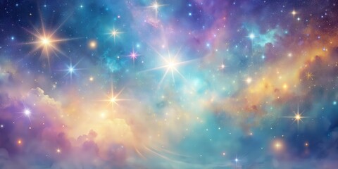 Fototapeta premium Pastel pale galaxy and stars spiritual background, galaxy, stars, pastel, pale, cosmic, universe, celestial, ethereal