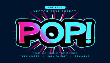 editable pop lettering text effect in comic style