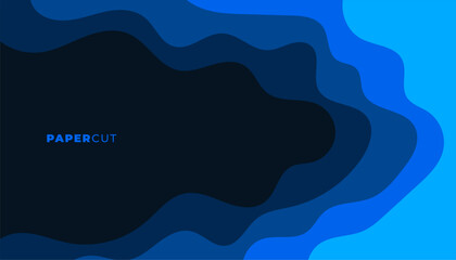 abstract curvy rounded modern poster in papercut style