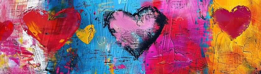 Obraz premium Abstract colorful heart painting.