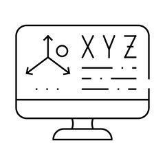 settings vr space line icon vector. settings vr space sign. isolated contour symbol black illustration