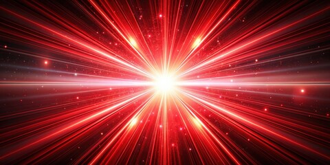 Abstract image of a red light beam representing hyperspace travel, red, light, beam, hyperspace, travel