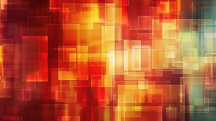 Colorful abstract design featuring overlapping geometric shapes and warm hues, creating a dynamic visual experience