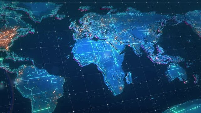  3D rendering of the news map in a digital form.