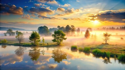 Misty morning on Earth, nature, sunrise, planet, morning, fog, atmosphere, landscape, beauty, natural, earth, environment, tranquil