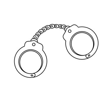 black and white handcuffs isolated clip art preview