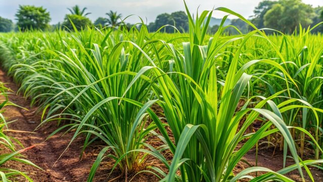 Close-up of fresh Napier Grass fodder grass cultivation in a field, Napier Grass, fodder grass, cultivation, agriculture