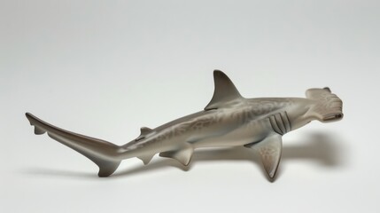 Gray Hammerhead Shark Toy on a White Background