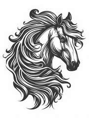 Horse Head traditional tattoo illustration
