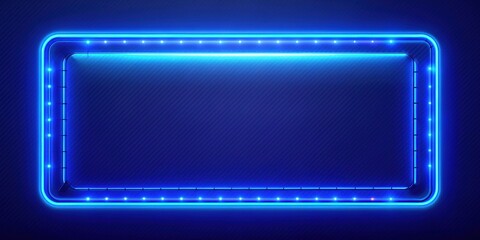 Stylish modern blue neon light frame with futuristic design , neon, light, frame, modern, stylish, blue
