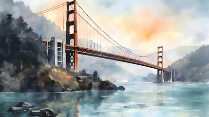 Obraz premium Bridges Watercolor Style