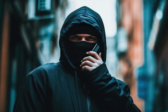 Mysterious Figure on the Phone - Powered by Adobe