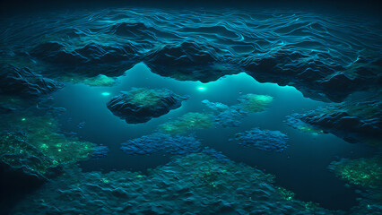 Fototapeta premium Bioluminescent Bay background 3d wallpaper