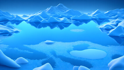 Obraz premium Frozen Lake background 3d wallpaper