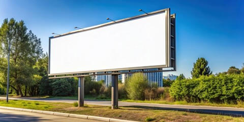 Fototapeta premium Empty billboard for outdoor advertising poster, blank, billboard, advertisement, marketing, promotion, outdoor, template