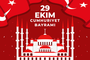 Fototapeta premium 29 Ekim turkish armed forces day celebration background design