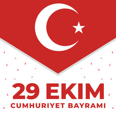 flat design 29 Ekim turkish armed forces day celebration