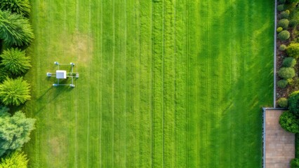 Top view drone shot of lush green lawn grass texture background, lush, green, lawn, grass, texture, background, top view