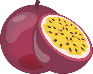 illustration of a passion fruit