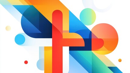 A vibrant abstract background featuring playful plus signs and textured illustrations, ideal for modern design projects.