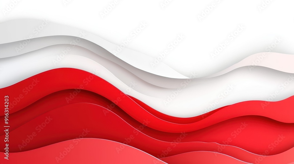Poster vibrant red wave background, perfect for adding a modern touch to any design project with its colorf