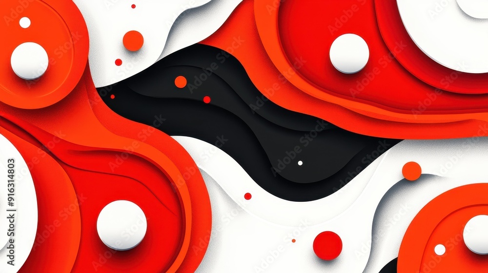 Aufkleber vibrant red geometric shapes blend seamlessly, creating a modern backdrop perfect for your design pr