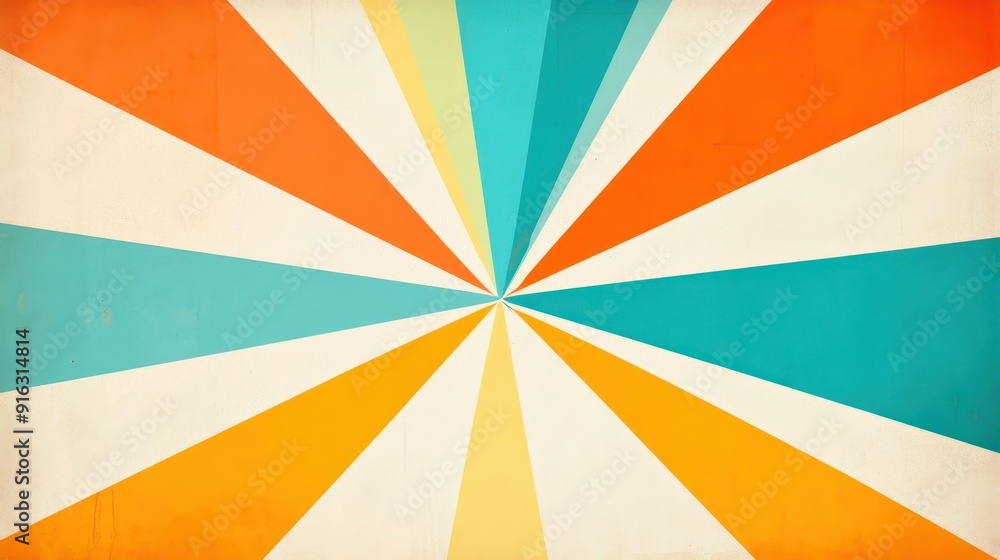 Poster unique abstract background with retro rays and grunge texture. perfect for modern flat illustrations