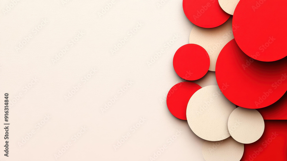 Poster vibrant red geometric shapes blend seamlessly, creating a modern backdrop perfect for your design pr
