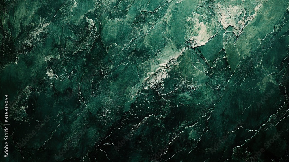 Poster a rich dark green background with layered patterns reminiscent of natural textures, perfect for crea