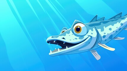 Naklejka premium Marvel at the vibrant underwater world with a striking portrait of a sleek saltwater fish, showcasing intricate textures.