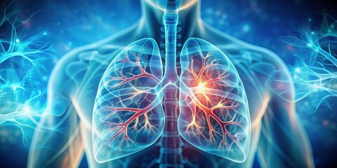 Close up of a person's healthy lungs in a medical setting , lung health, respiratory system