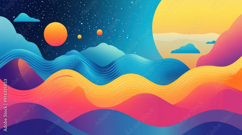 Poster dive into vibrant audio visualizations with stunning geometric patterns and vivid pulses that dance 